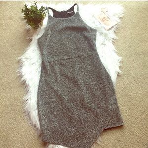 Express Silver Metallic Asymmetric Dress 2